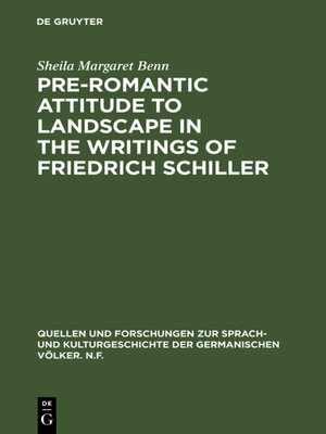 cover image of Pre-Romantic Attitude to Landscape in the Writings of Friedrich Schiller